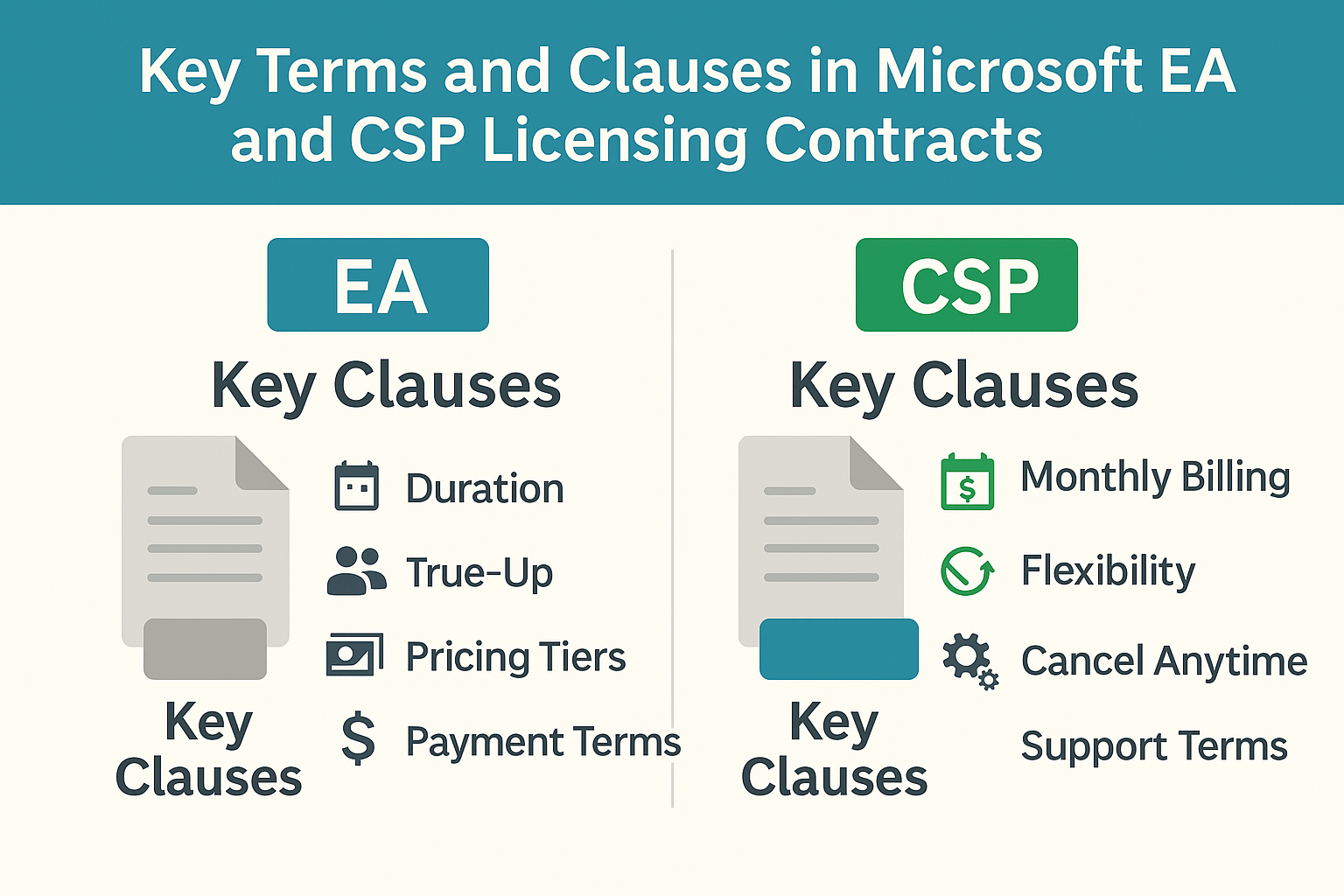 Key Terms and Clauses in Microsoft EA and CSP Licensing Contracts